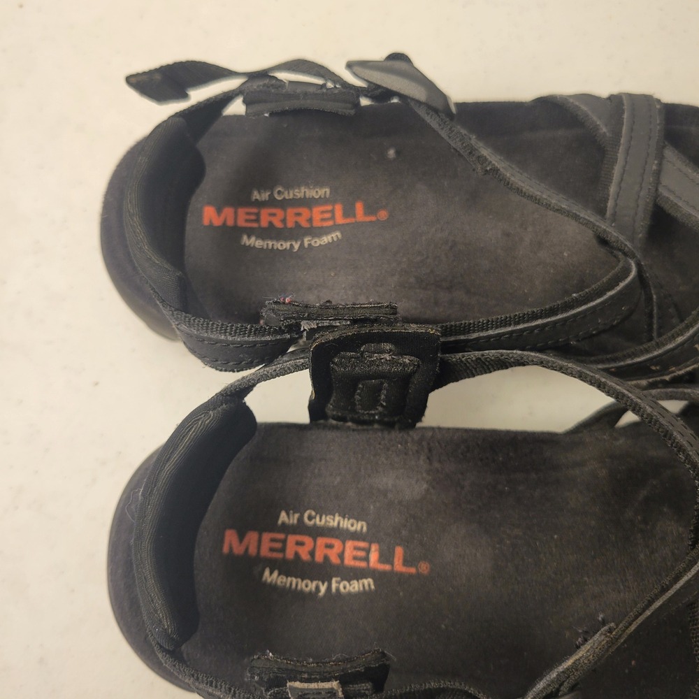 Merrell Terran Lattice II Sandals Women 5 Black Strappy Air Cushion Gorpcore Hik - Picture 4 of 8